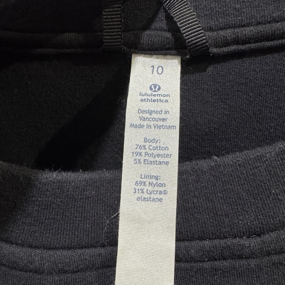 Lululemon NTS Cropped Short Sleeve Sweatshirt Black Size 10 - Picture 5 of 10